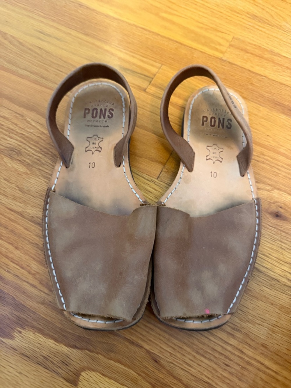PONS Women’s Brown Leather Slingback Sandals